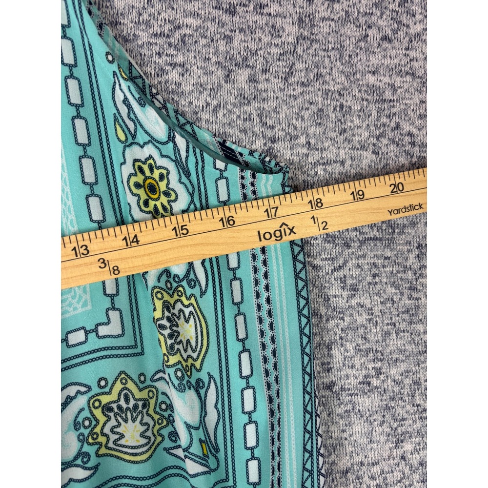 New York & Company Maxi Dress Women L Turquoise Geometric Halter Romper Lining - Picture 6 of 9